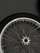 Surron Light Bee X / E-Ride Pro Supermoto Wheelset (Thick/Wide) - Chrome Silver / Gloss Black