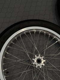 Surron Light Bee X / E-Ride Pro Supermoto Wheelset (Thick/Wide) - Chrome Silver / Gloss Black