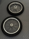 Surron Light Bee X / E-Ride Pro Supermoto Wheelset (Thick/Wide) - Chrome Silver / Gloss Black