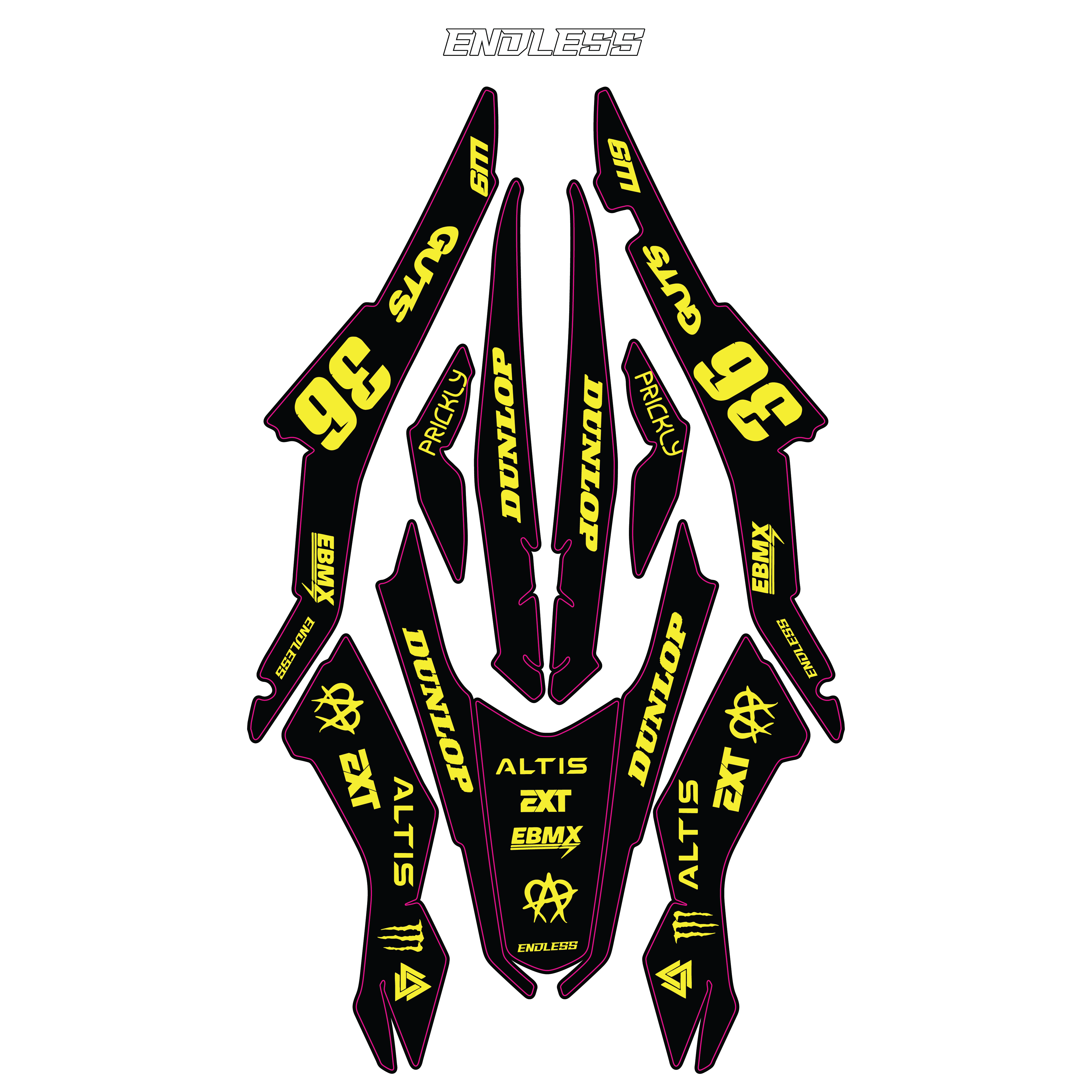 Full Ultra Bee Plastics Decals Kit